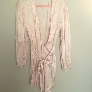 Light pink wrap mini dress